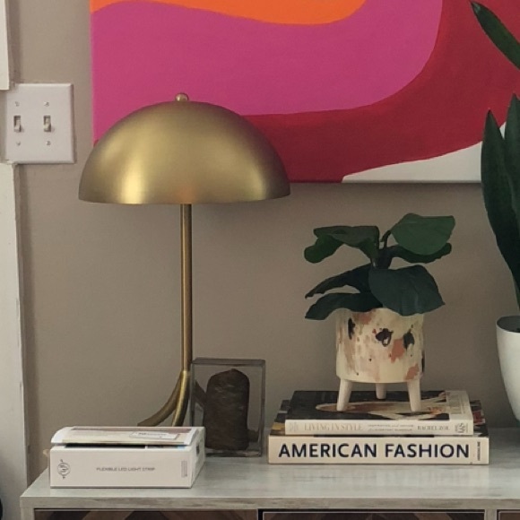 PROJECT 62 • Elegant Gold Brass Dome Shade Metal Table Lamp - Picture 11 of 13